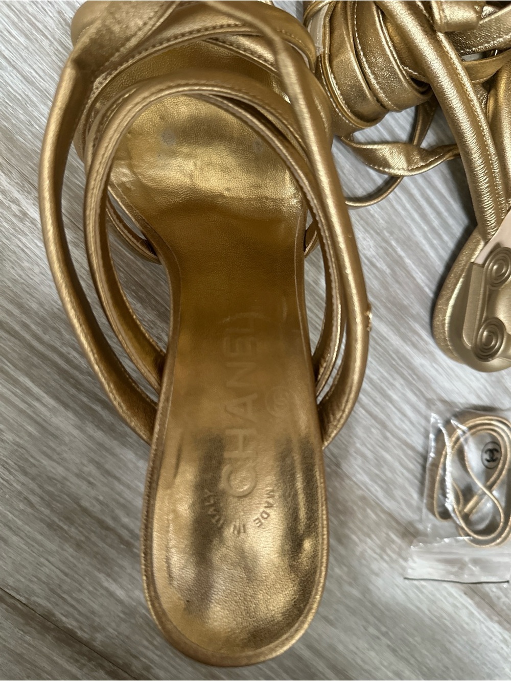 Gold Strappy Tie-Up Gladiator Sandals – Chanel EU 37C - Picture 15 of 16